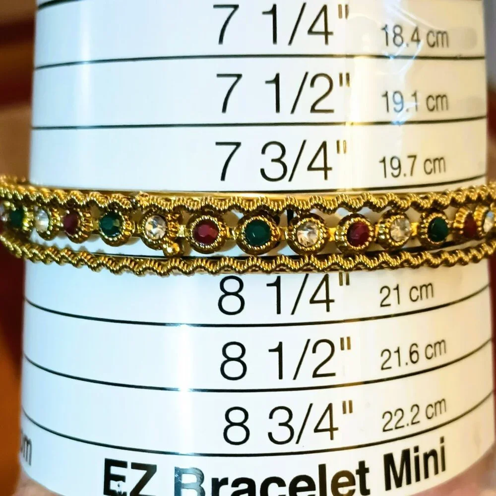 2 Multi-Color Rhinestone Bangles 8